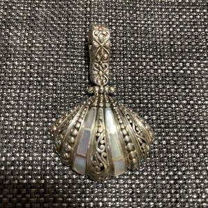 Sarda Mother of Pearl and Sterling Silver Shell Pendant